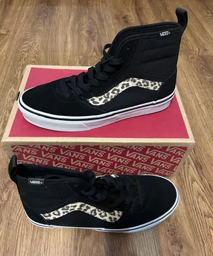 VANS Ashwood black suede leopard animal print hi top shoes sneakers sz 9 new thumbnail 1