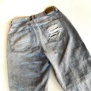 Mom Destroyed High Rise Denim Jeans thumbnail 7