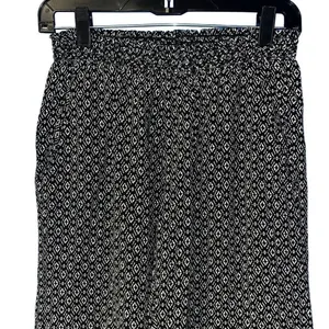 Roan + Ryan Black White Geometric Diamond Print Wide‎ Leg Smocked Pants Small thumbnail 3