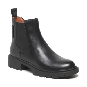 Coach Lyden Black Leather Booties Lug Sole Chelsea Ankle Boot Minimalist Utility thumbnail 2