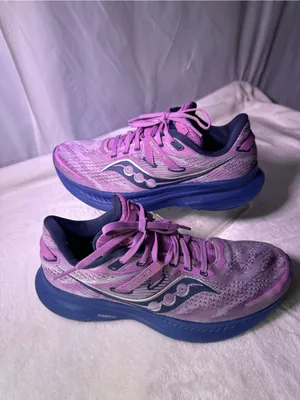 Saucony Women's Pink and Blue Running Shoe - PWRRUN Cushioning thumbnail 2