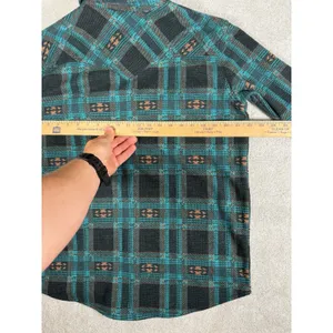 WRANGLER S Retro Punch Boyfriend Flannel‎ Shacket Aztec southwestern print Pearl thumbnail 7