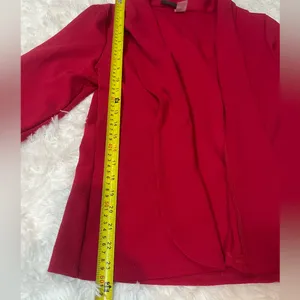 MOA USA red stretchy suit jacket blazer woman’s size L/XL thumbnail 3