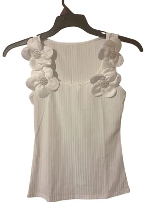 Women's Elegant 3D Flower Embellished Knitted Vest size small thumbnail 3