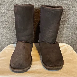 BearPaw Women’s Elle Tall Classic‎ Brown Suede Boots Sz 11 Winter Preppy Comfort thumbnail 2