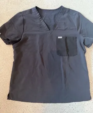 FIGS Technical Collection Gray Scrub Top - Women's Healthcare Apparel‎ thumbnail 1