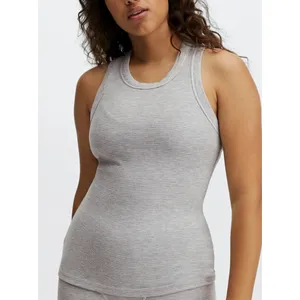 Fabletics Top‎ Women SMALL Light Grey Heather Tinsley Waffle Sleeveless Tank thumbnail 3