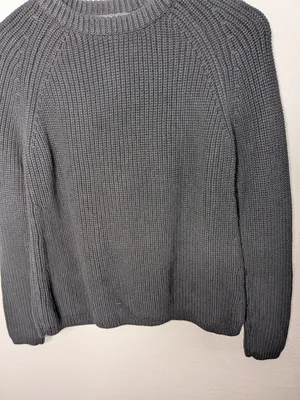 Quince Organic Cotton Black Knit Fisherman Sweater Size S thumbnail 3