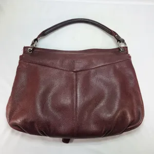 REVEL New York Studded Pebbled Leather Shoulder Bag Purse Brown Dark Red Y2K‎ thumbnail 10