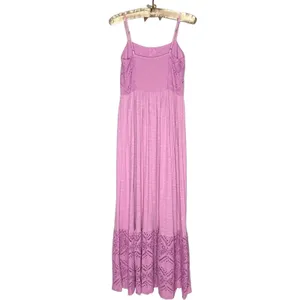 Lucky‎ Brand Maxi Dress Medium 100% Cotton Eyelet Sundress Sleeveless Smocked thumbnail 5