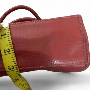Vintage Y2K 90s 2000s Whimsygoth Grunge Red Shoulder Leather Hand Bag Purse Braided Strap Measurement in pics thumbnail 8