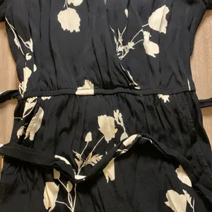 BA&SH Penny Floral Belted Romper Black and White Size 6 thumbnail 9