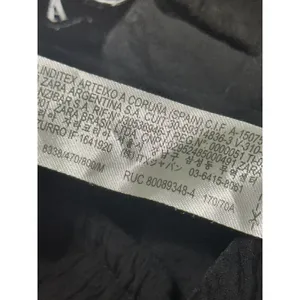 Zara Black Crinkle Textured Wide Leg Relaxed Drawstring Pants Medium thumbnail 8