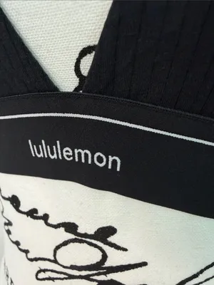 lululemon athletica Stretch Cotton Rib Neck Triangle Bralette Logo in Black thumbnail 9