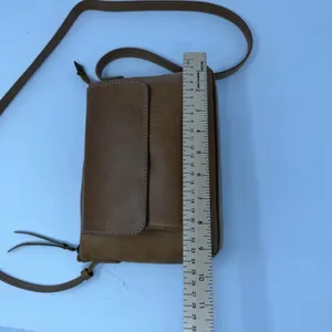 Able Olivia Crossbody Bag Tan Brown Women Small Handbag Cognac Leather thumbnail 8