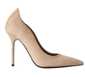 REISS Pointed Toe suede Pump in cream beige NEW thumbnail 1