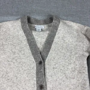 Athleta Cardigan Womens XS Petite Beige Wool Blend Westlake V Neck Button‎ Rib thumbnail 4