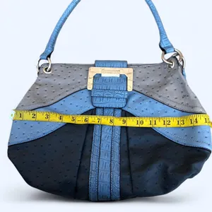 RARE Y2K GUESS Goth Grunge Mcbling Bimbo shoulder hand bag purse Ostrich Leather Western Hobo 2000s thumbnail 5