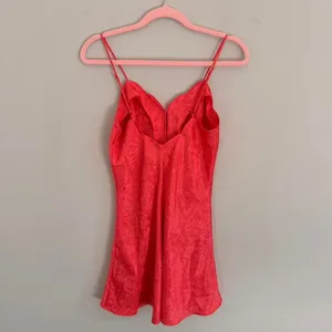 Vintage Coral Gold Label Victoria'S Secret Paisley Print Mini Slip Dress thumbnail 6