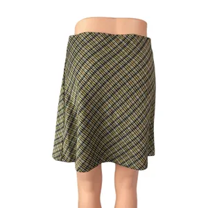 Free People Women's Multicolor Plaid Check High Rise Mini Flare A-Line Skirt M thumbnail 4