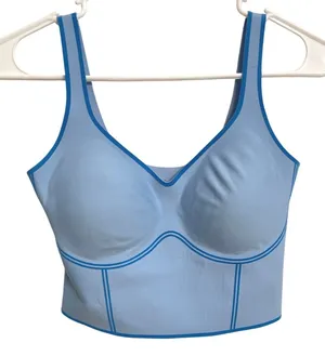 Fanka Body Sculpt Sports Bra Tank Top Light Blue Size Small Sleeveless Crop thumbnail 1