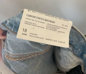 NWT American Eagle Highest Rise 90's Boyfriend Distressed Blue Jeans Plus Sz 18R thumbnail 4