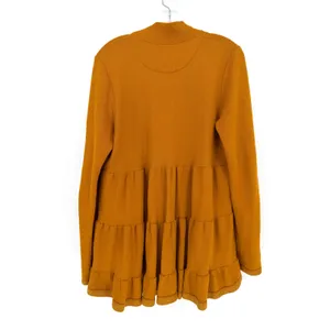 Anthropologie Lila Tiered Babydoll Cardigan Women M Mustard Boho Cottagecore thumbnail 8