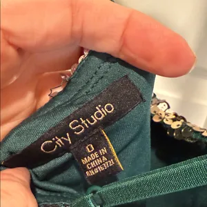 City Studio Sequin Midi Dress‎ Size 0 NWT Green Gold Silver Sparkle Party Glam thumbnail 8