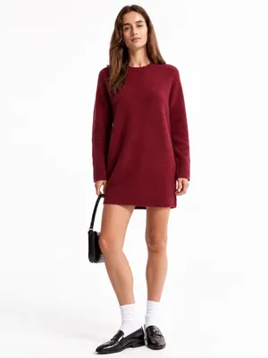 Abercrombie & Fitch Madeline Red Wool Blend Sweater Mini Dress NWT M TALL thumbnail 3