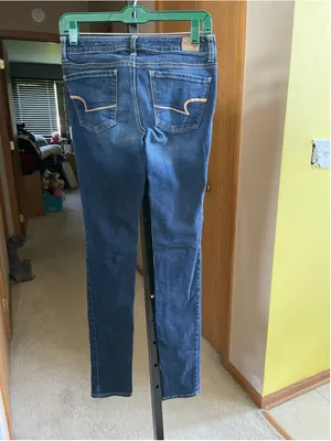 Women's American Eagle Outfitters Blue Skinny Jeans Size 2 thumbnail 2