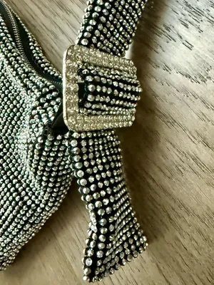 INC Soft Shoulder Black & White Studded Shoulder Bag thumbnail 3