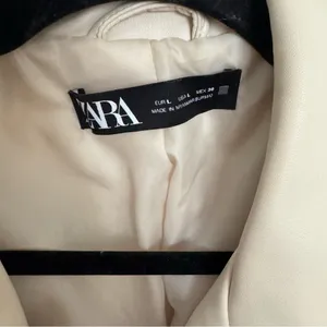Zara cream faux leather moto jacket thumbnail 10