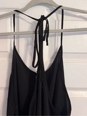 Freshwater Black Eyelet Cutout Trim Detail Swim Beach Coverup Dress Size Large thumbnail 6