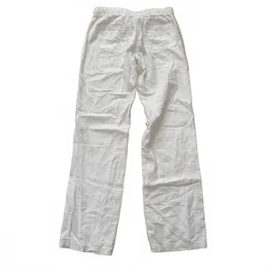 Y2K Angel Kiss Pants Low Rise Waisted Linen Blend White Women's Size Medium thumbnail 2