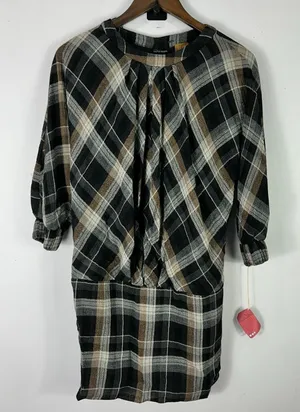 Ali Ro‎ Mini Dress 2 Plaid Wool Blend Button Back Dark Academia Preppy Office thumbnail 1