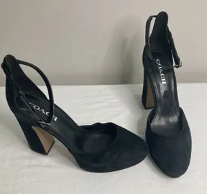 Coach Womens Chrystie Closed Toe Ankle Strap Casual Platforms Fashion Heels 9B thumbnail 1