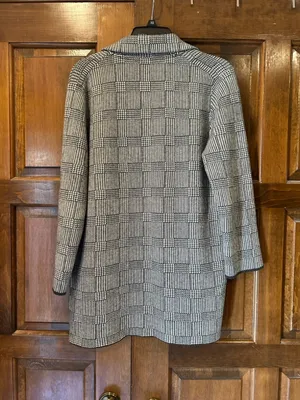 J. Crew Sophie Open-Front Sweater Blazer‎ Glen Plaid Merino Wool Cotton Small S thumbnail 5