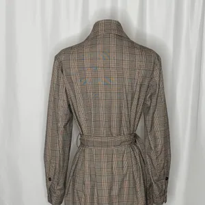 Anthropologie PILCRO Belted Blazer Dress Plaid Glen Check Brown Pockets Medium thumbnail 10
