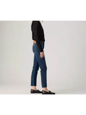 New Levi's Premium 30x30 Wedgie Straight Ankle Women's Jeans Indifferent Indigo thumbnail 4