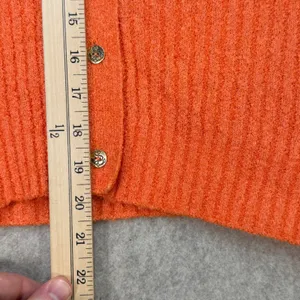 Vintage Short Sleeve Cardigan Womens M Orange Nautical Coastal Retro Halloween thumbnail 9