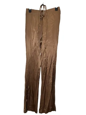 ASTR The Label Amiah Bronze Satin Strappy Wide Leg Pants M NWOT thumbnail 5