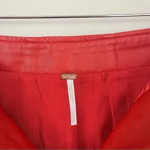 Free People Burnt Orange Layla Faux Leather Mini Skirt Size 6 thumbnail 5
