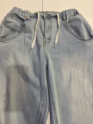 Madden Girl draw string barrel leg jeans size L thumbnail 6