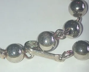 Vintage Silver Tone Metal Beaded Ball Beads Retro Boho Necklace thumbnail 8