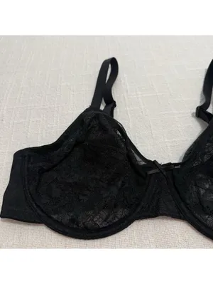 HSIA 36C Enchante Unlined Black Lace Underwire Bra Minimizer thumbnail 9