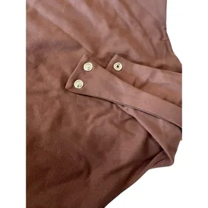 Nuuds Long Sleeve Scoop Neck Bodysuit S Small Brown Thong Smoothing Top Layer thumbnail 5