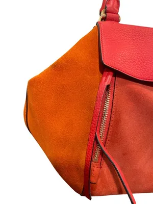 Tory Burch wms red orange suede leather tassled crossbody handbag SKU 10-229 thumbnail 2