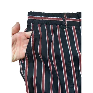 ANTHROPOLOGIE Striped Silky Tie Joggers in Black/Red‎ sz small thumbnail 14