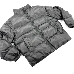 Men Faux Leather Bomber Jacket Quilted Coat Puffer Jacket Padded Jacket Winter Lined thumbnail 2