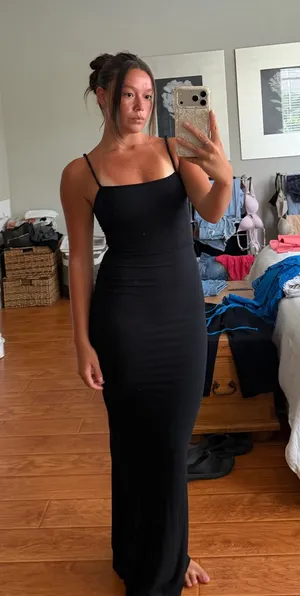 black bodycon maxi dress thumbnail 1